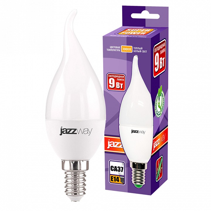 Лампа светодиодная Jazzway E14 9Вт 3000K PLED-SP CA37 9w E14 3000K, фото 3