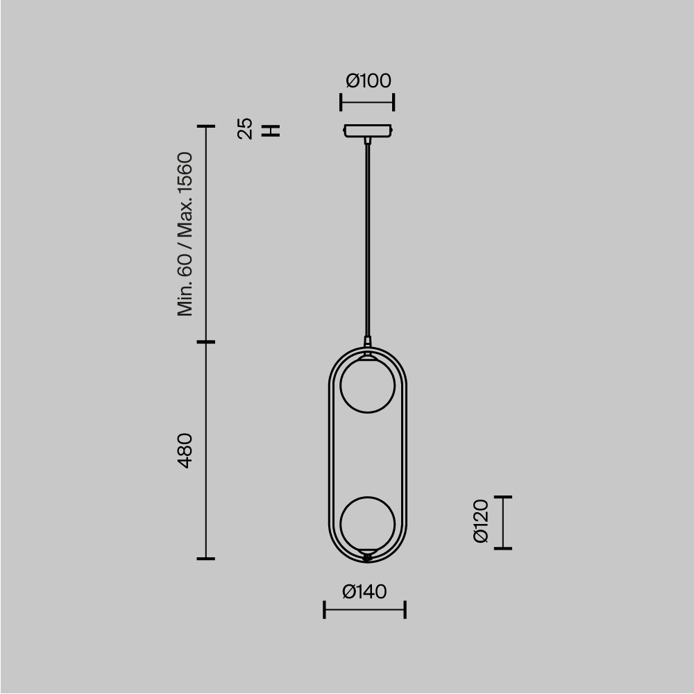 Подвесной светильник Maytoni MOD013PL-02W, фото 3
