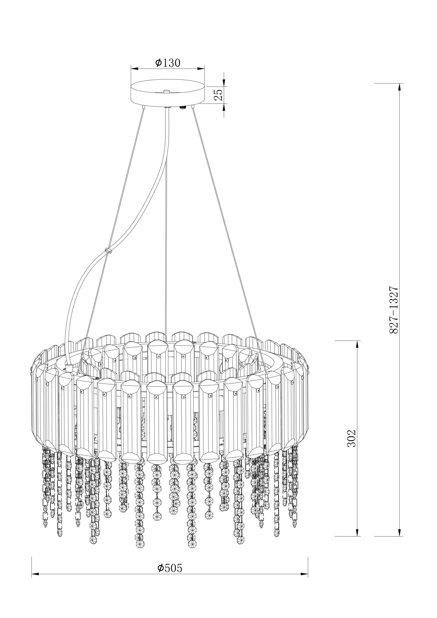 Подвесной светильник Maytoni MOD097PL-06CH, фото 4