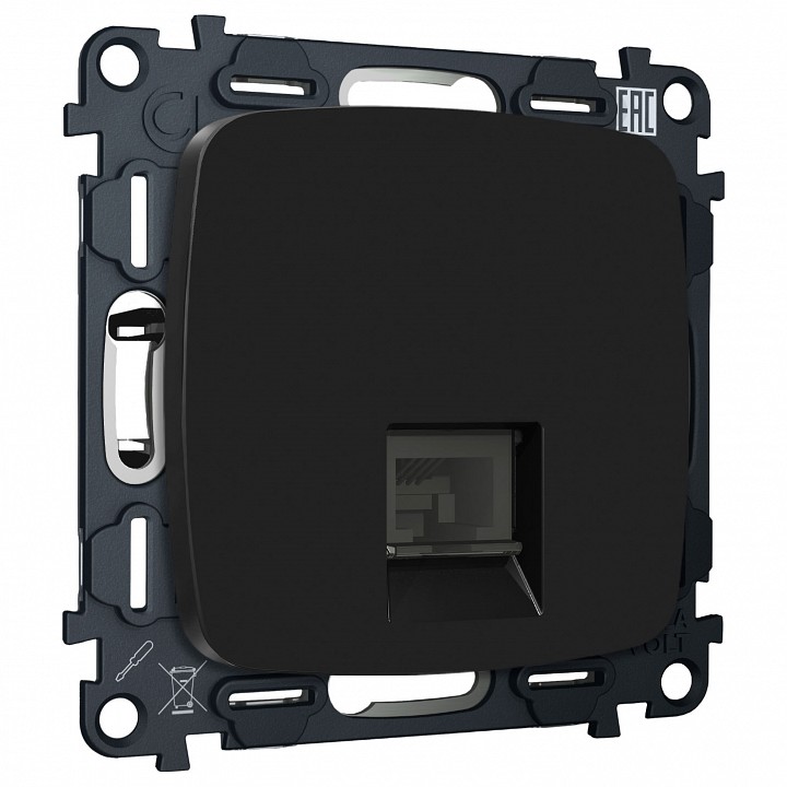 Розетка Ethernet RJ-45 и со шторками, без рамки Ambrella Volt OMEGA MO812005, фото 1