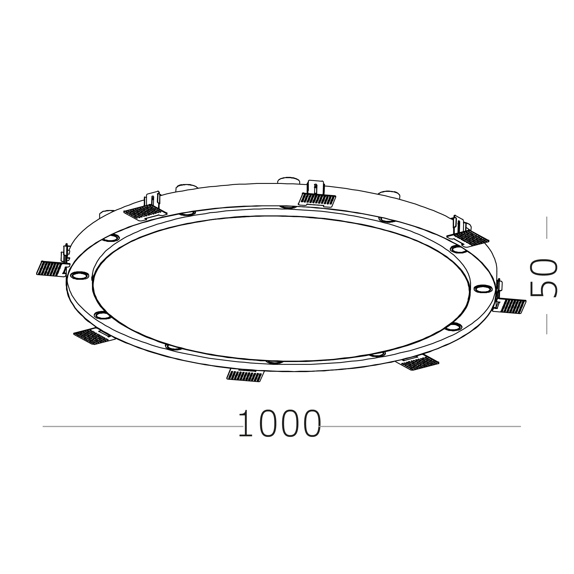 ST706.448.60 Св-к встр. Белый LED 12*5W 4000K 5 400Lm Ra>90 38° IP20 D1 000xH50 220-240V Встраиваемые светильники, фото 2