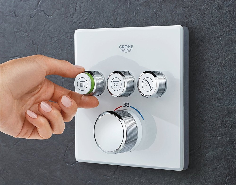 29157LS0 Grohtherm SmartControl Внешняя часть термостатического смесителя на 3 выхода, белая луна, фото 4
