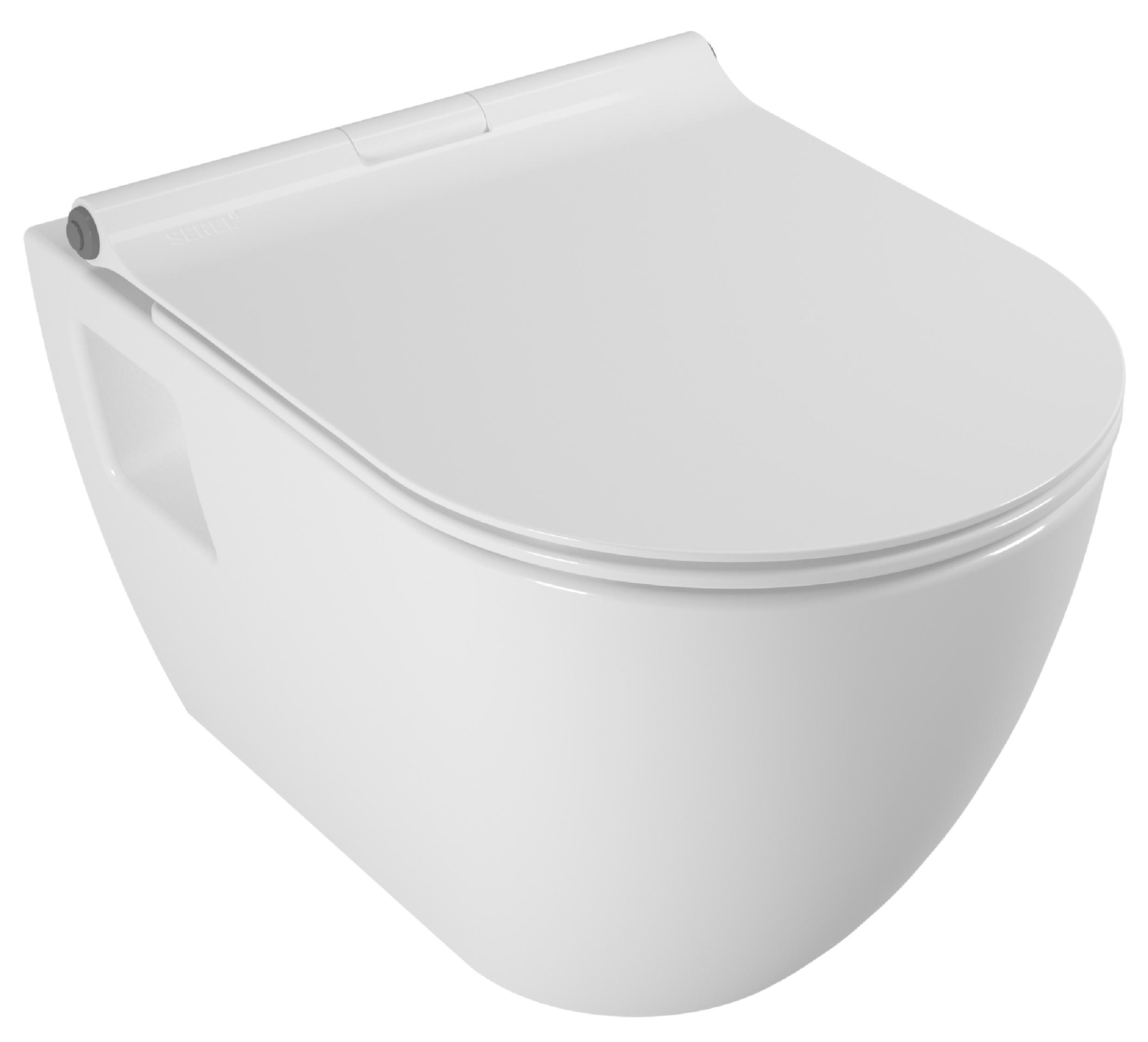 SM46SL Smart унитаз подвесной, безободковый, с тонким сиденьем с микролифтом, Serel, фото 1
