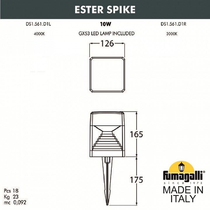 Наземный низкий светильник Fumagalli Ester DS1.561.000.LXD1L, фото 3