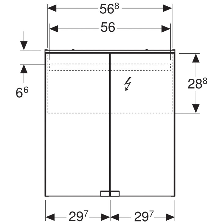 500.273.00.1 Option BASIC Зеркальный шкафчик с подсветкой 600х675х140 мм, фото 4