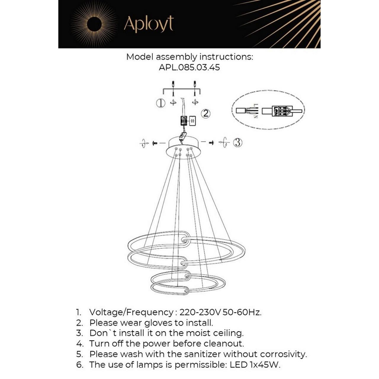 Подвесной светильник Aployt Barb APL.085.03.45, фото 3