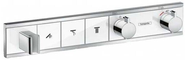 15356400S Set HG RainSelect термостатический смеситель для душа (15356400+15311180) белый/хром, фото 3