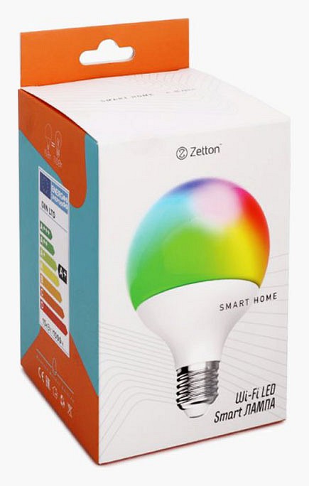 Лампа светодиодная с управлением через Wi-Fi Zetton Smart Wi-Fi Bulb E27 10Вт 2700-6500K ZTSHLBRGBCWE271RU, фото 2