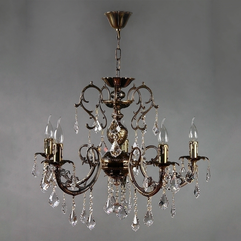 Люстра MANTRA Alicante Ambiente 5L 8888/5 PB Leaf Crystal