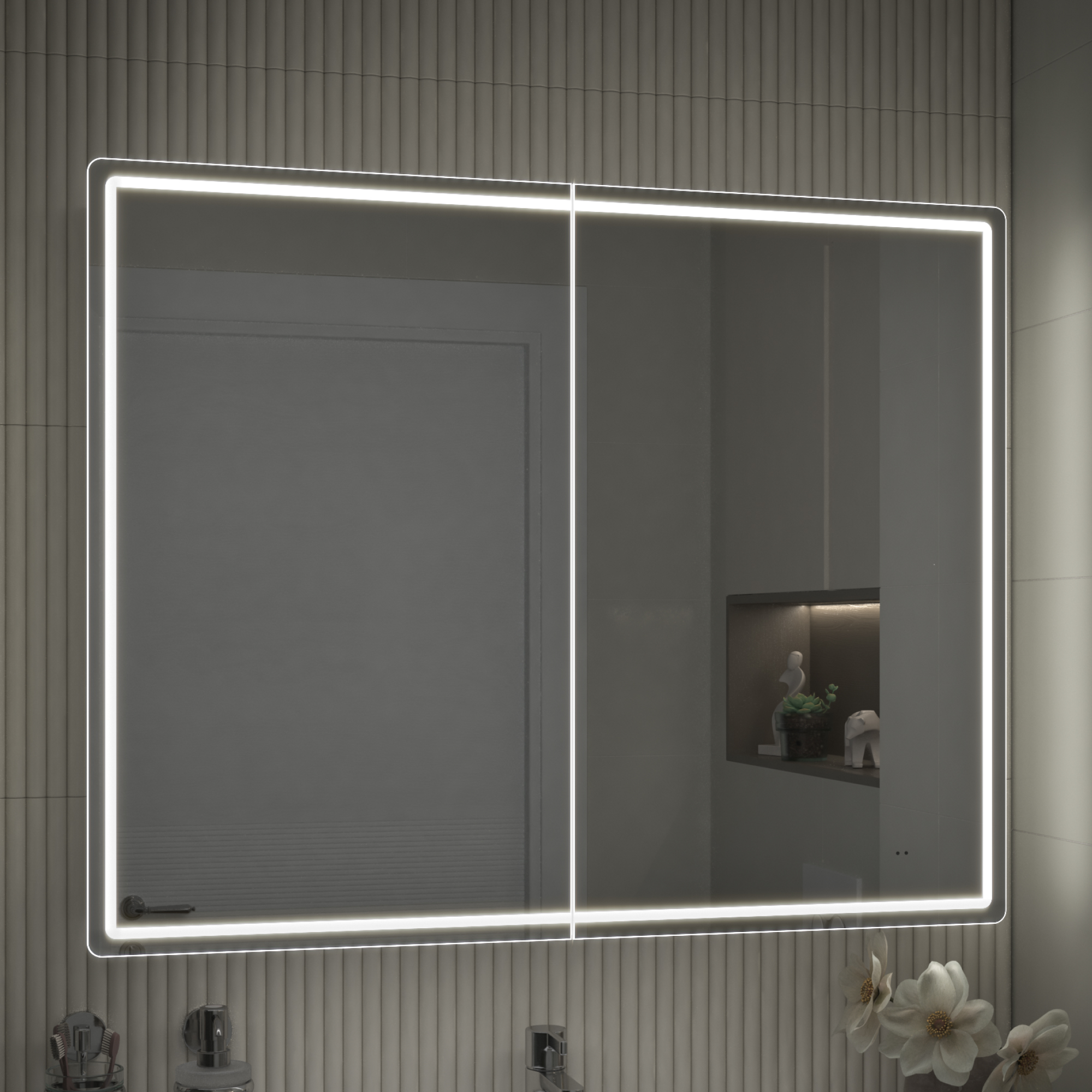 Зеркальный шкаф VIGO Geometry Classic 100 подвесной белый (119), фото 4