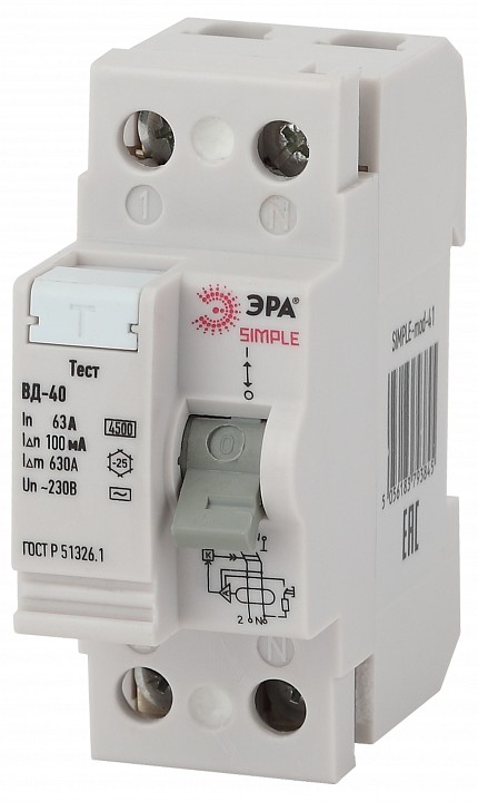 Устройство защитного отключения 2P Эра ВД-40 SIMPLE-mod-48, фото 1
