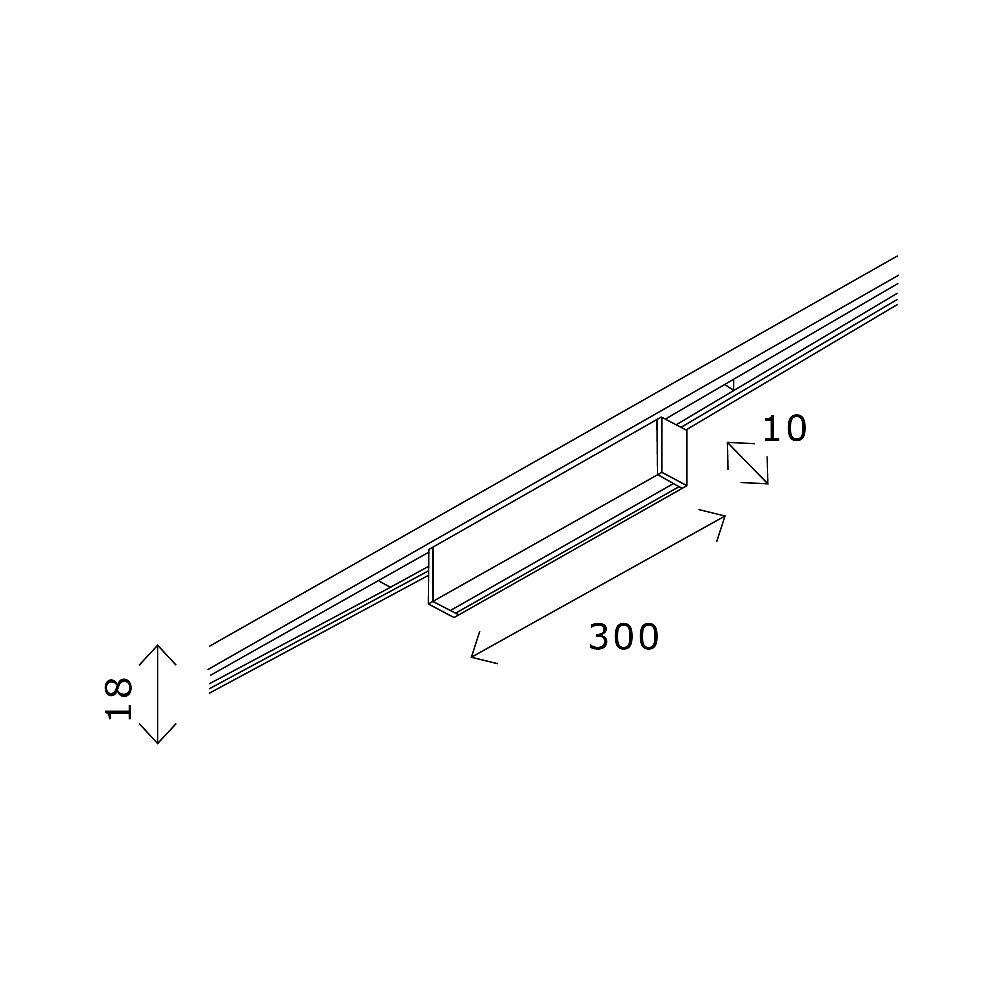 ST665.446.08 Магнитный трековый светильник Черный LED 1*8W 4000K 250Lm Ra>80 100° IP20 L300xW10xH18 СУПЕР5, фото 4