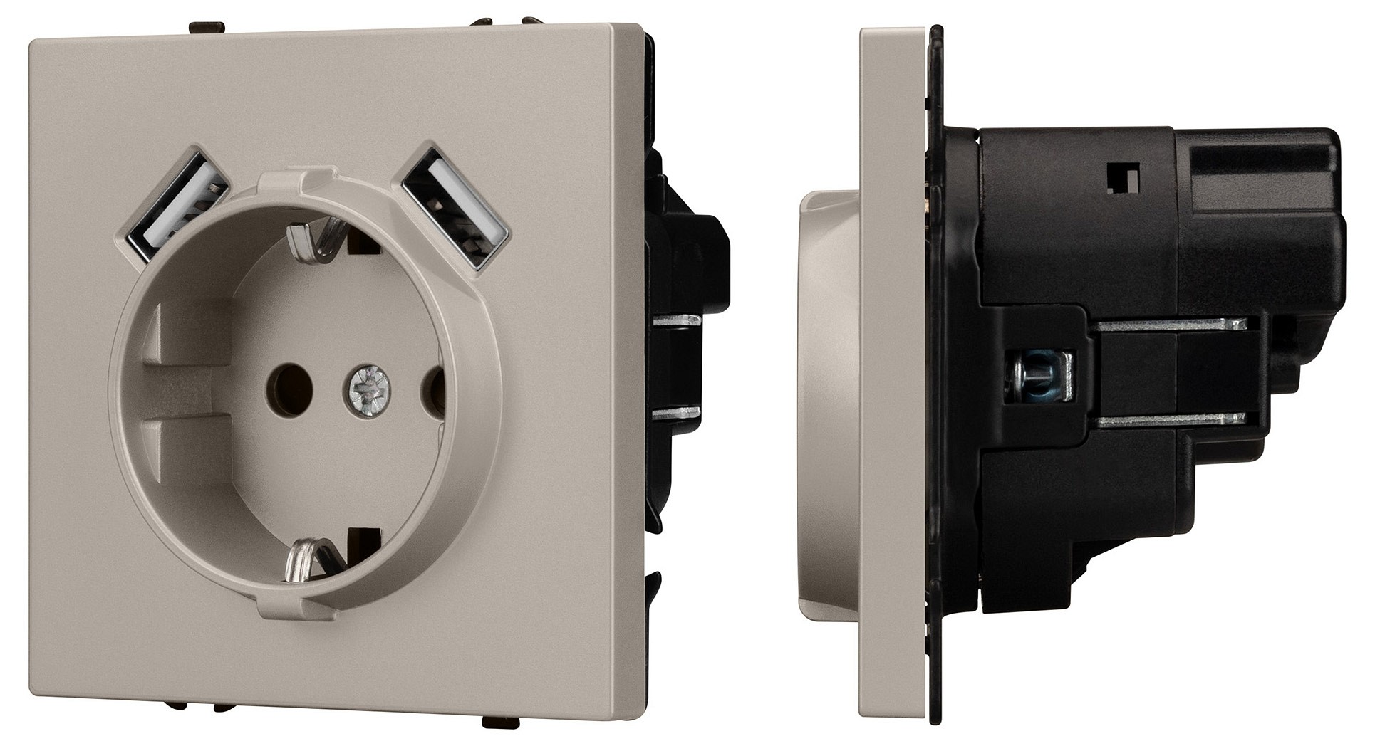 Розетка с заземлением и 2хUSB type A, без рамки Arlight SCT-NOBE 059442, фото 1