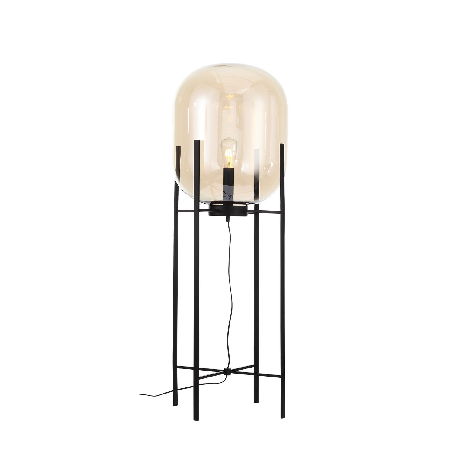 SL1050.525.01 Торшер ST-Luce Черный/Коньячный E27 1*40W (из 2-х коробок) БУРАСКА, фото 1