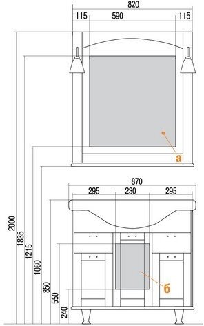 1A158702GEM20 Зеркало Жерона 85 белое серебро, фото 3