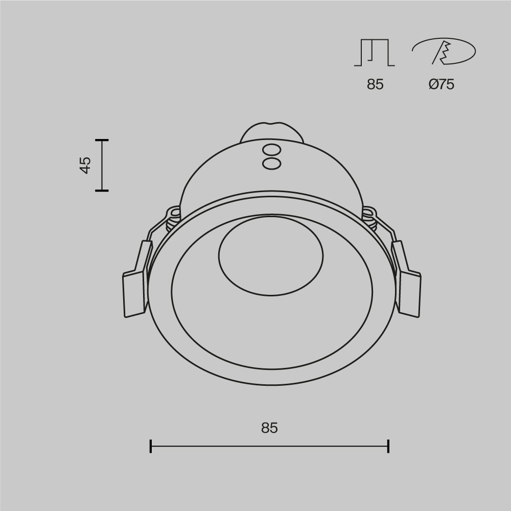 Встраиваемый светильник Technical DL032-2-01W-1(N), фото 4
