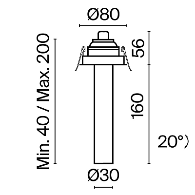 Встраиваемый светильник Technical C140RS-L200-7W3K-W, фото 1