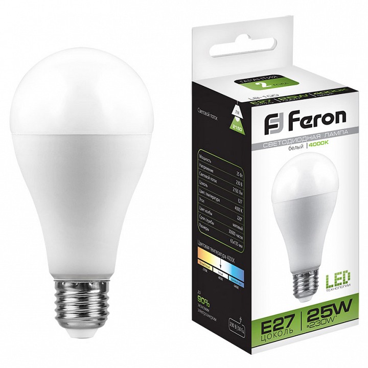 Лампа светодиодная Feron LB-100 E27 25Вт 4000K 25791, фото 2