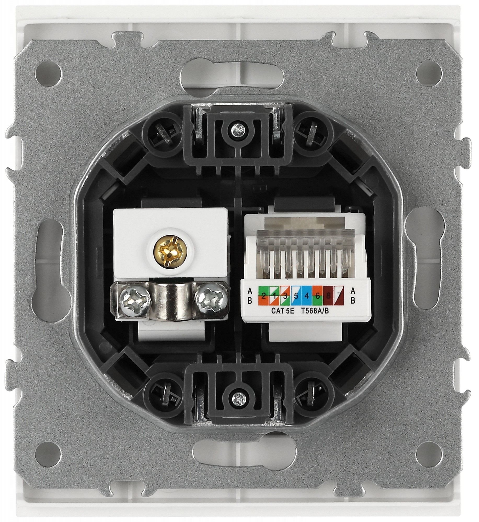 ТВ-розетка и розетка Ethernet RJ-45 без рамки Эра Arktik 16-3110-01, фото 2