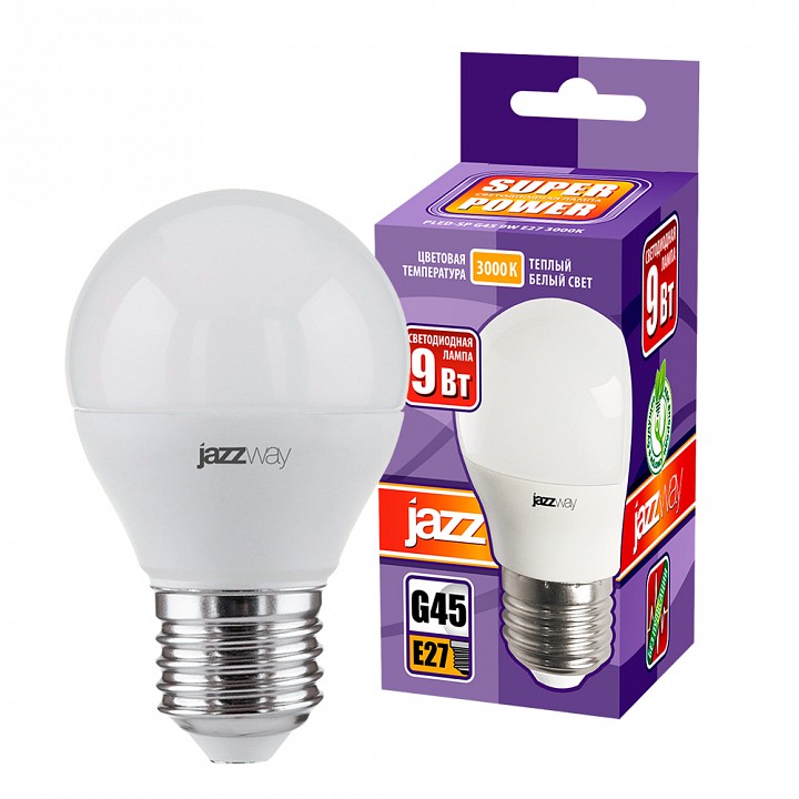 Лампа светодиодная Jazzway E27 9Вт 3000K PLED-SP G45 9W E27 3000K, фото 3