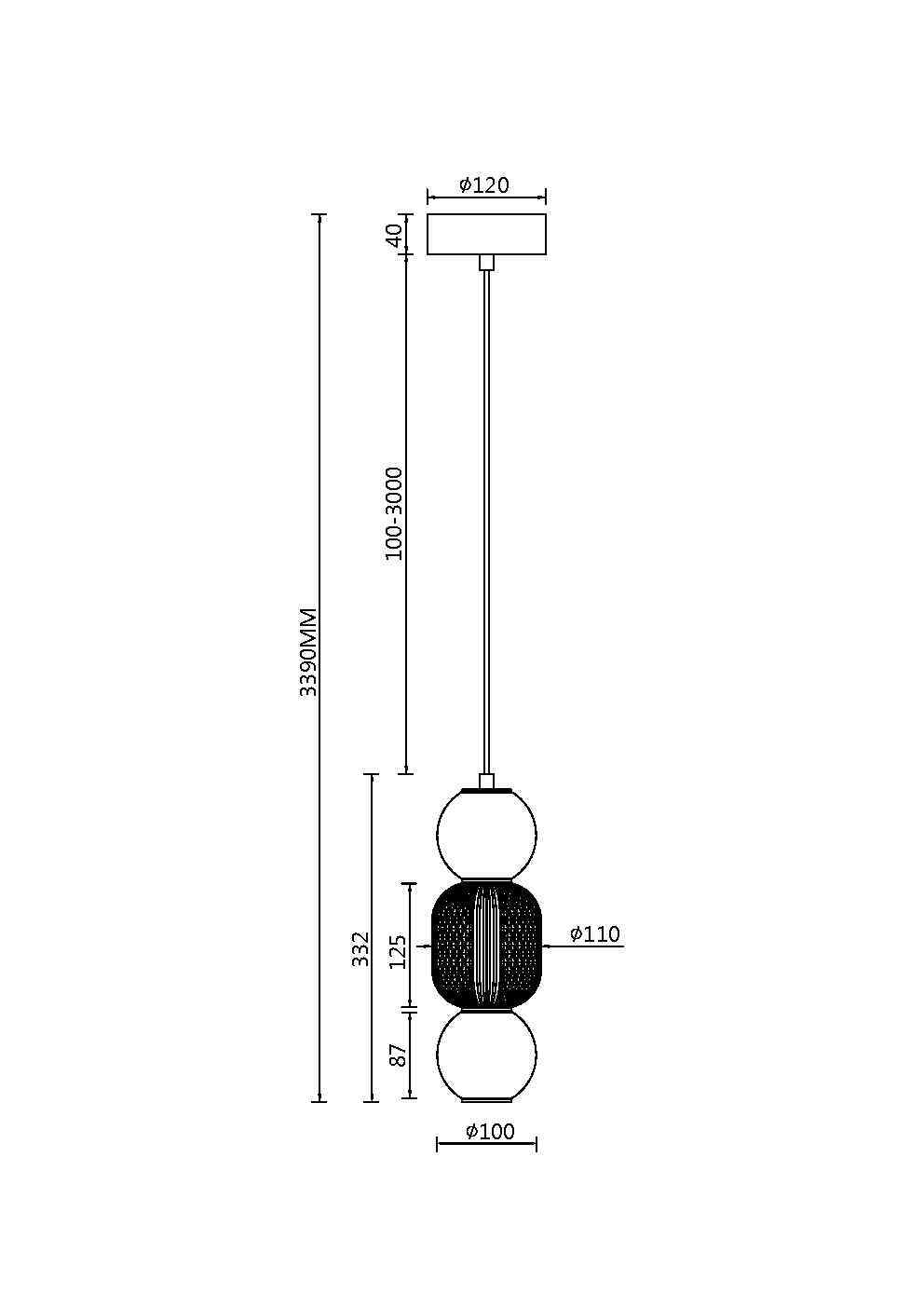 Подвесной светильник Maytoni MOD273PL-L16CH3K, фото 2