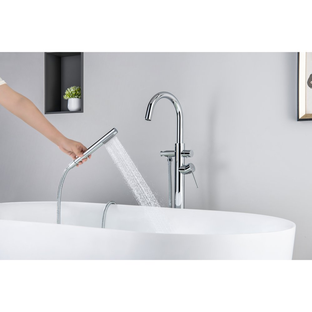 AQ1345CR ЕВРОПА смеситель Смесители для ванны напольный, фото 5