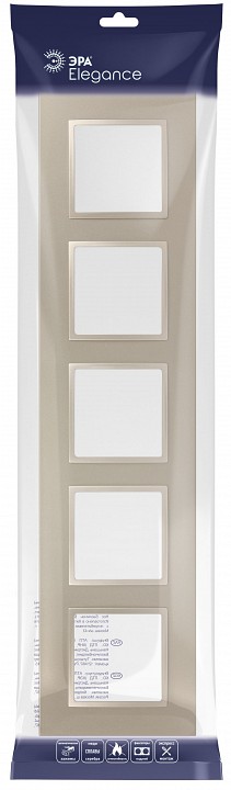 Рамка на 5 постов Эра Эра Elegance 14-5015-04, фото 4