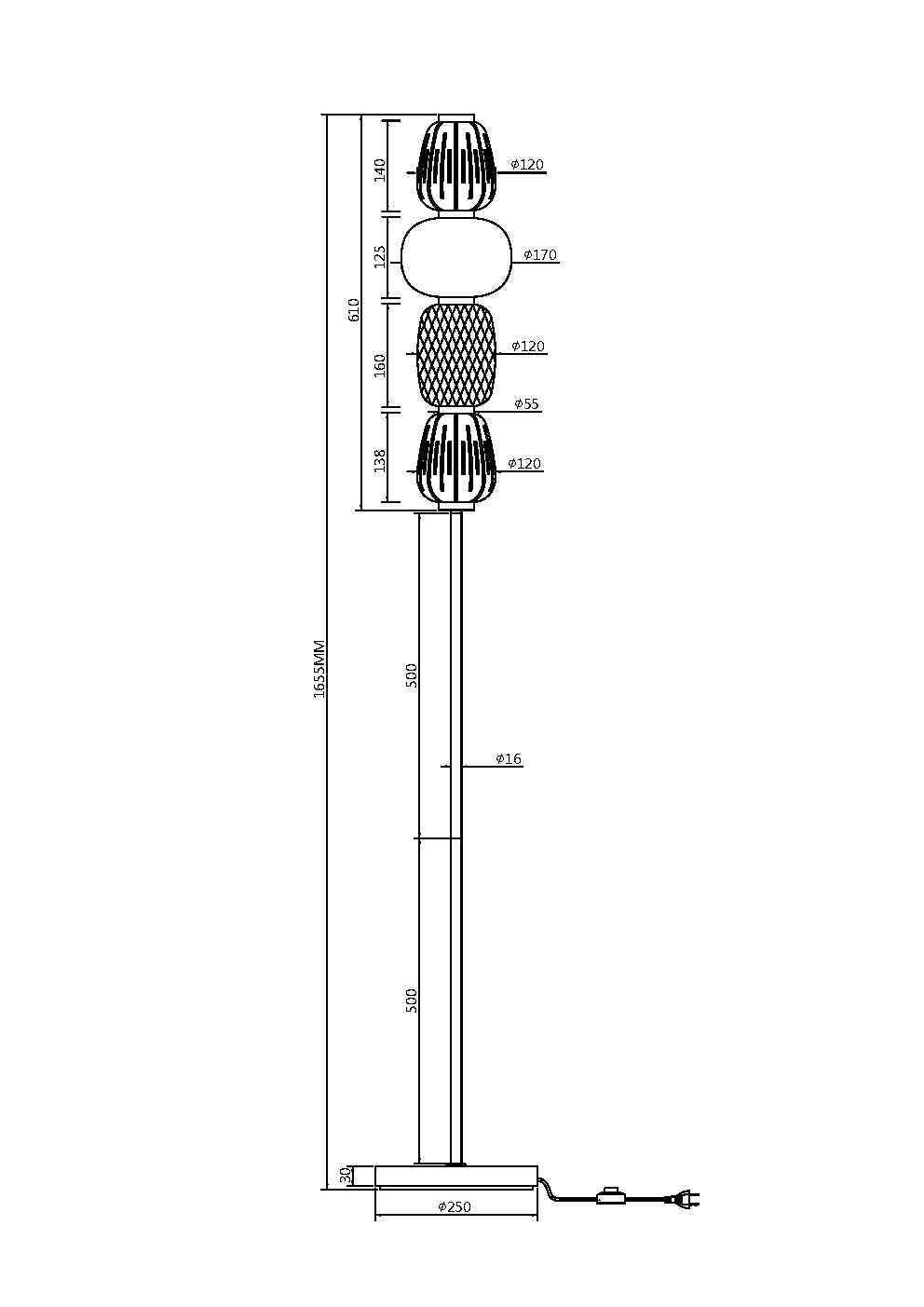 Напольный светильник (торшер) Maytoni MOD267FL-L32CH3K, фото 2