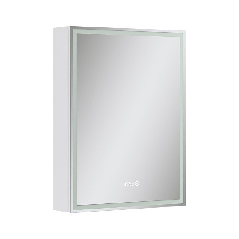 Зеркальный шкаф EQUIL Corner LED 60 с часами правый белый, фото 2