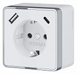 Розетка с заземлением и со шторками и USB Werkel Gallant (белая) W5071701, фото 2