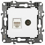 ТВ-розетка и розетка Ethernet RJ-45 без рамки Эра Эра 12 12-3110-01М