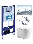 SET AQUATEK КЛАССИК cm-043 4в1 (рама AQUATEK INS-0000025 +крепление KKI-0000002 +кнопка KDI-0000043 +унитаз AQ1112-00 +тонкое сиденье с механиз), фото 1