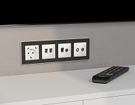 Накладка для ТВ-розетки и RJ-11 или RJ-45 Ambrella Volt ALFA AP1125, фото 3