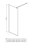 AQ WIW 09020GM Душевая перегородка Walk in с держателем 900x2000 профиль оружейная сталь, стекло прозрачное, фото 3
