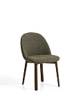 Стул Meila из зеленой синели и ножками из ясеня с отделкой орех, фото 1