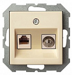 ТВ-розетка и розетка Ethernet RJ-45 без рамки LIREGUS EPSILON 28-073