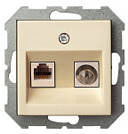 ТВ-розетка и розетка Ethernet RJ-45 без рамки LIREGUS EPSILON 28-073, фото 2