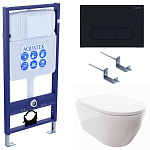 SET AQUATEK ПОЛАРИС (рама AQUATEK Standard INS-0000012+унитаз ПОЛАРИС AQ0700-00 с тонким сиденьем soft-close+ крепеж KKI-0000002 +панель KDI-0000017), фото 1