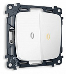 Выключатель двухклавишный с подсветкой без рамки Ambrella Volt OMEGA MO124010