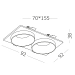 ST206.428.02 Св-к встр. Черный GU10 2*50W  IP20 L175xW92xH38 220V Без ламп Встраиваемые светильники, фото 4