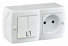 Блок с розеткой и выключателем Mono Electric Octans IP20 104-010101-182, фото 2