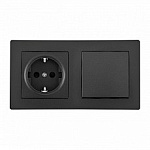 Блок с розеткой и выключателем Arte Milano SET06-2 SET06-2-30-1-40-1 black