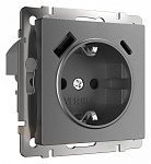 Розетка с заземлением и со шторками и USB Werkel графит матовый W1171764, фото 2