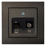 ТВ-розетка и розетка Ethernet RJ-45 без рамки LIREGUS EPSILON 28-113, фото 3