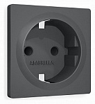 Накладка для розетки с заземлением и со шторками Ambrella Volt ALFA AP9070