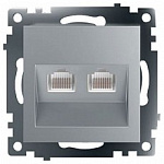 Розетка двойная Ethernet RJ-45 без рамки Stekker Катрин 50005
