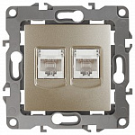 Розетка двойная Ethernet RJ-45 без рамки Эра Эра 12 12-3108-04