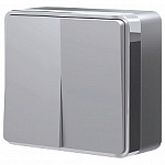 Выключатель двухклавишный Werkel Gallant (серебряный) W5020006