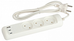 Удлинитель Эра U-3-1,5m-USB-W