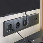 Накладка для розетки с заземлением и 2хUSB Werkel графит рифленый W1179504, фото 4